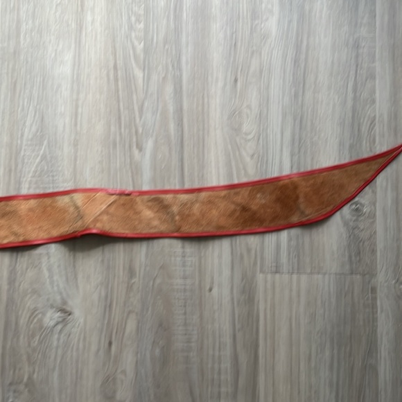 Vintage Salena’s Collection Red Leather Belt with Gemstone Buckle - Picture 10 of 12